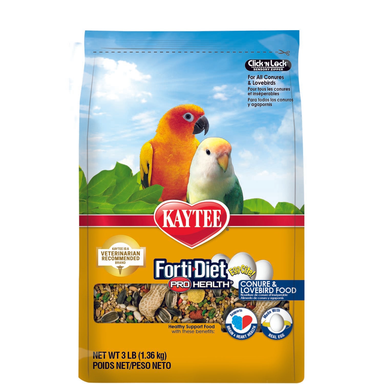 Kaytee Forti-Diet Pro Health Egg-Cite Food Conure, 3lbs