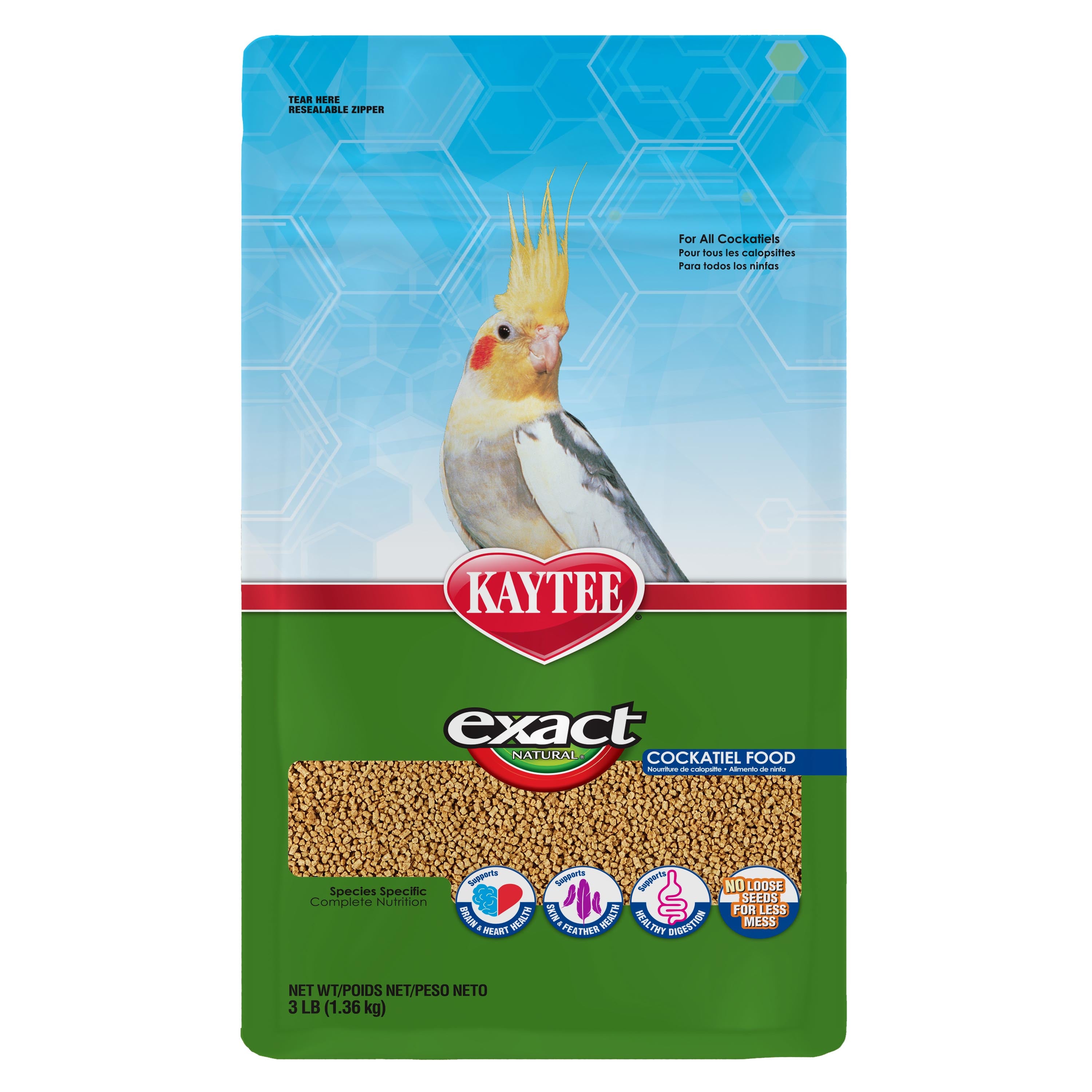 Kaytee Exact Natural Bird Food Cockatiel, 3lbs