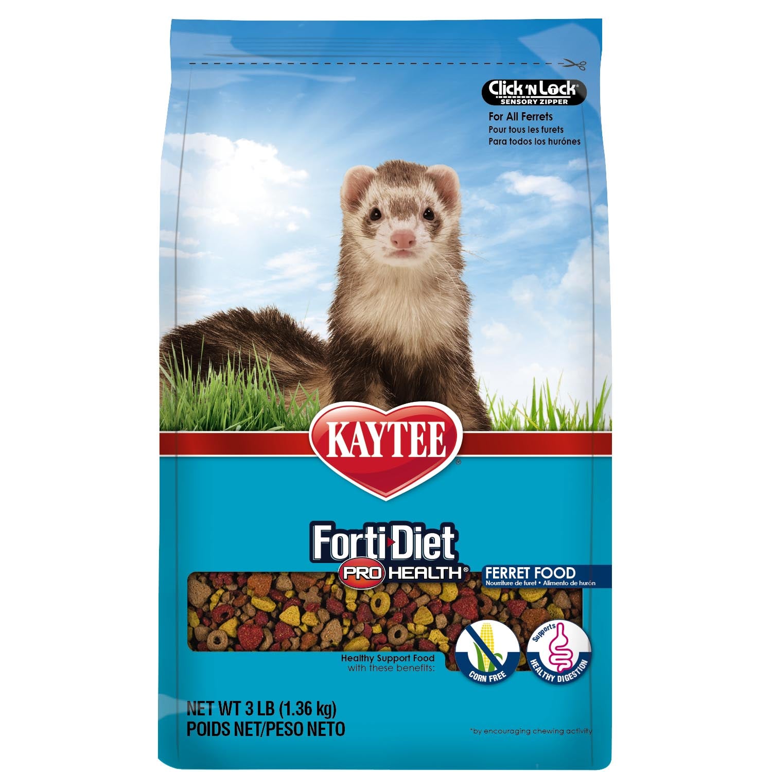 Kaytee Forti-Diet Pro Health Ferret Food, 3 lbs