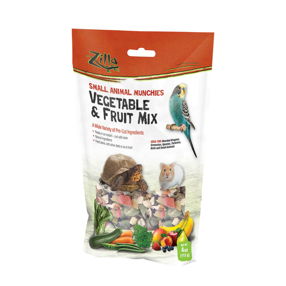 Zilla Reptile Munchies Vegetable and Fruit, 4 ounces 5.875x2.75x9.5 Inches