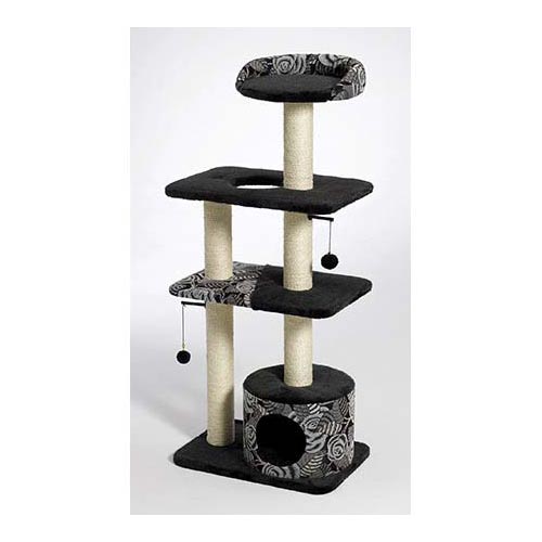 Midwest Catitude Tower Cat Furniture, Black, 22x15x50.5 Inches