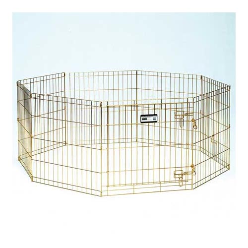 Midwest Gold Zinc Pet Exercise Pen 8 panels, Gold, 24x24 Inches