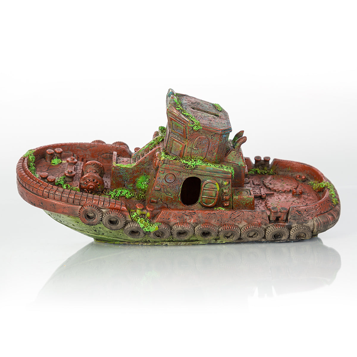 BioBubble Decorative Sunken Tugboat, 12.5x4.25x2.75 Inches