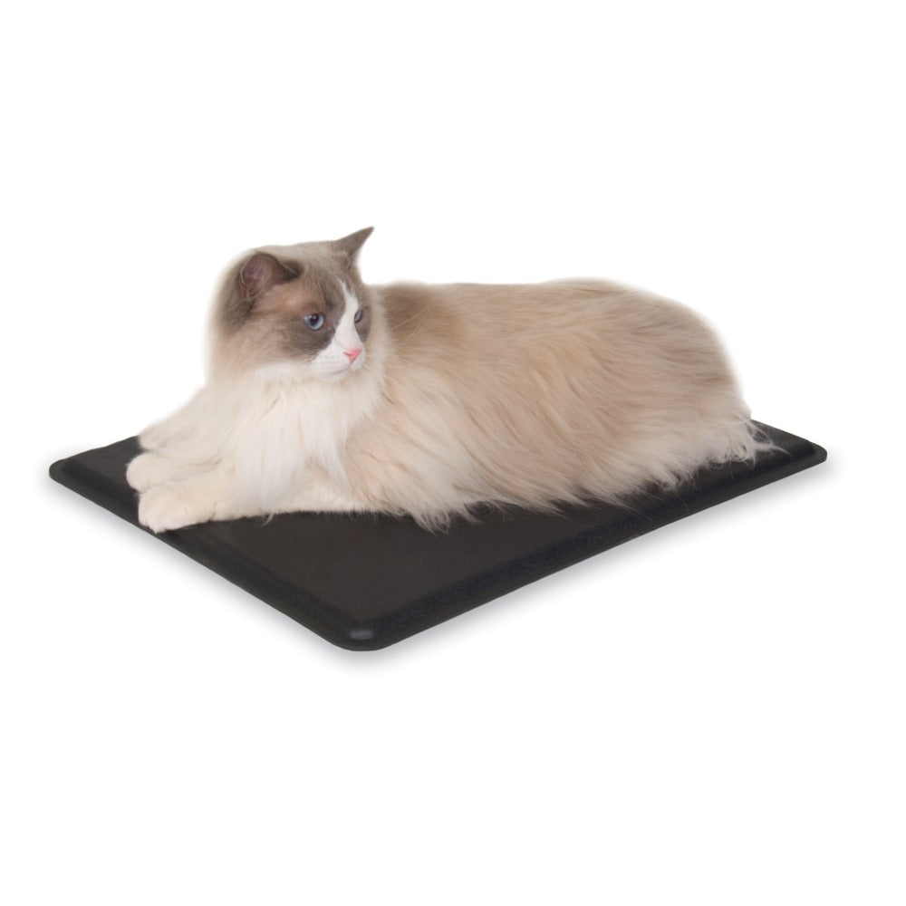 K&H Pet Products Outdoor Heated Kitty Pad, Black, 12.5x18.5x0.5 Inches