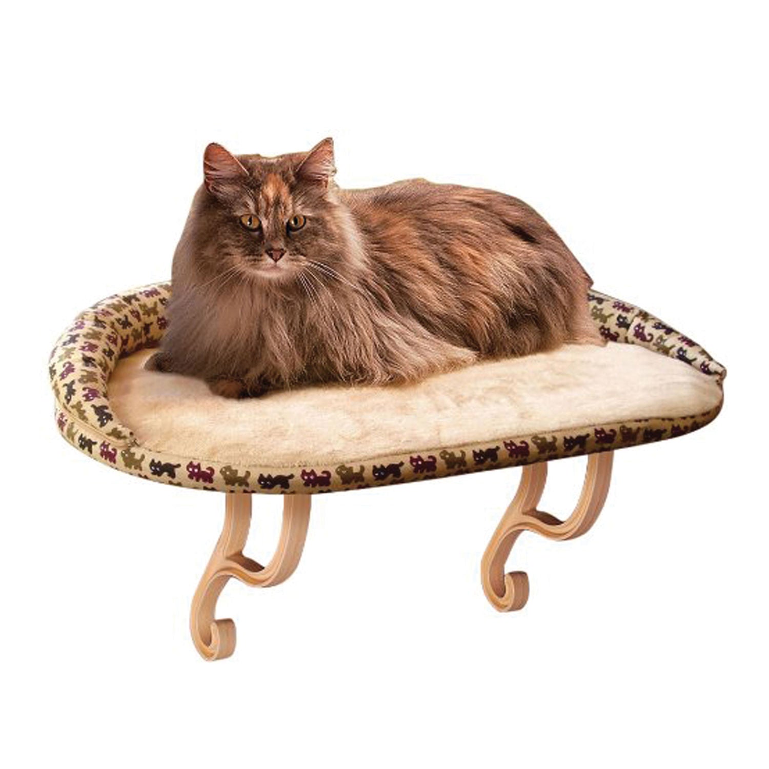 K&H Pet Products Kitty Sill Deluxe with Bolster, Tan, 14x24x3 Inches