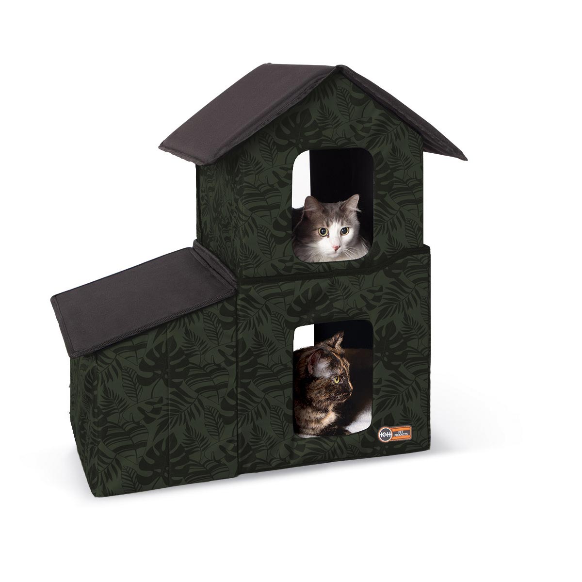 Outdoor Two-Story Kitty House with Dining Room Unheated