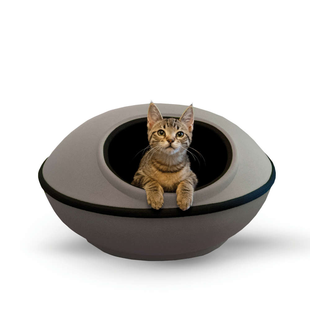 K&H Pet Products Mod Dream Pods Cat Bed, Gray-Black, 22x22x11.5 Inches