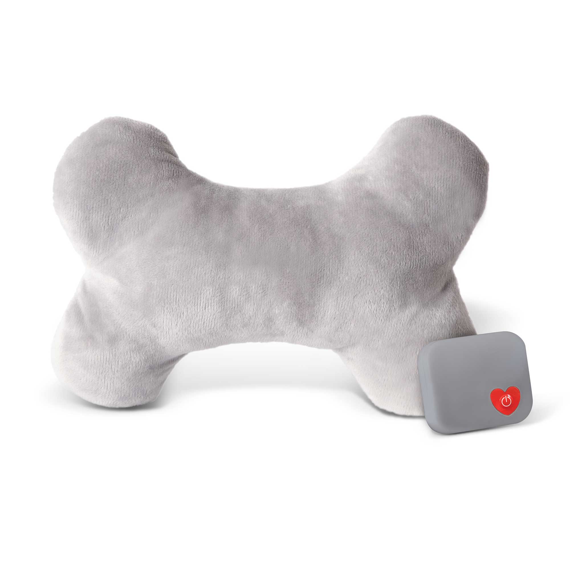 K&H Pet Products Mother’s Heartbeat Plush Dog Bone Pillow Small, Gray, 8x4x2 Inches