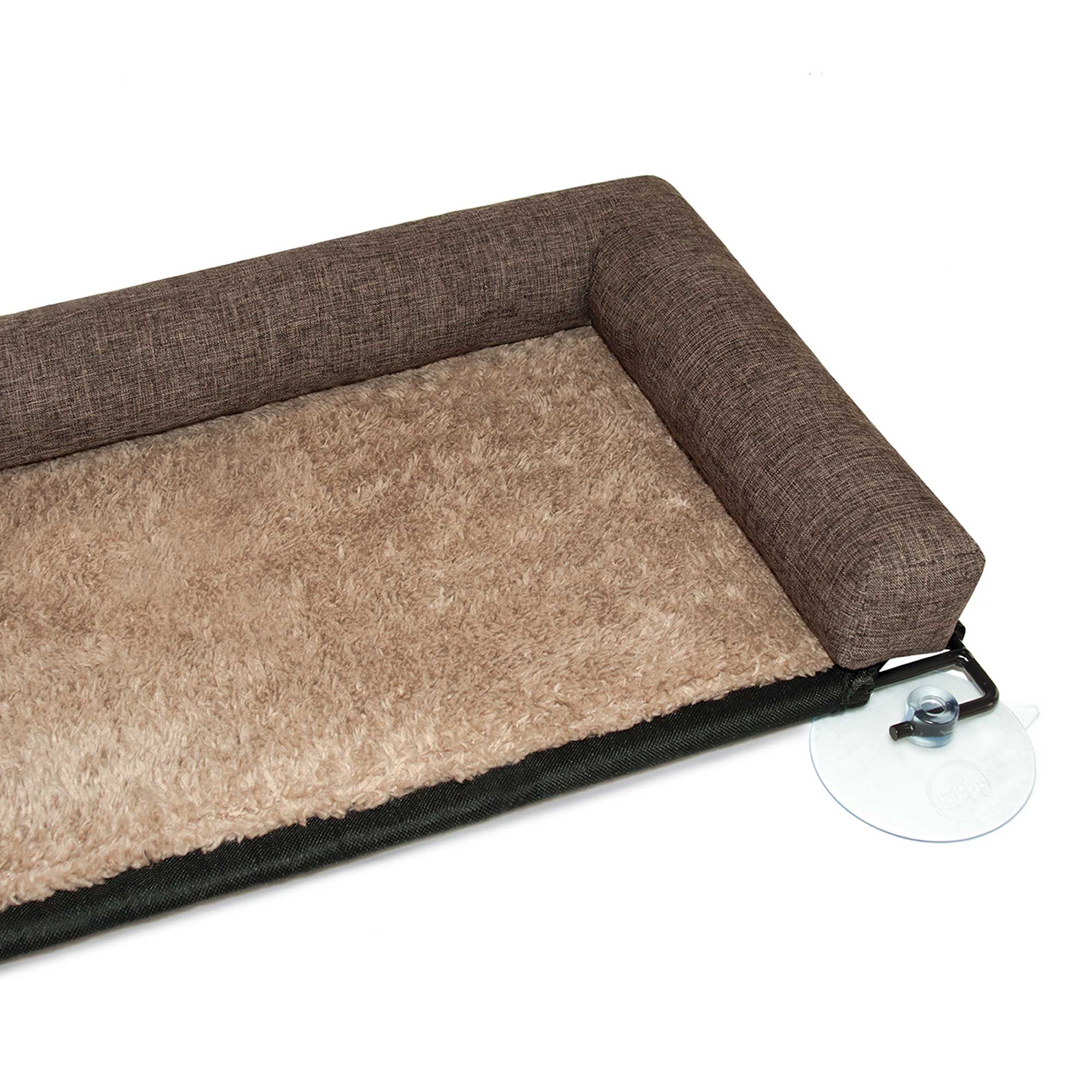 K&H Pet Products EZ Mount Kitty Sill Deluxe with Bolster, Brown, 12x23x2.5 Inches