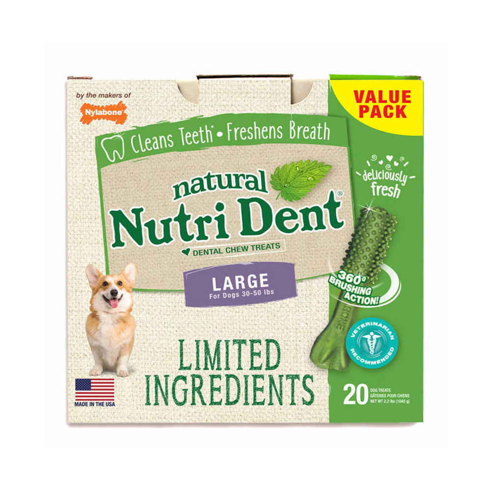 Nutri Dent Limited Ingredient Dental Chews Fresh Breath Large 20 count