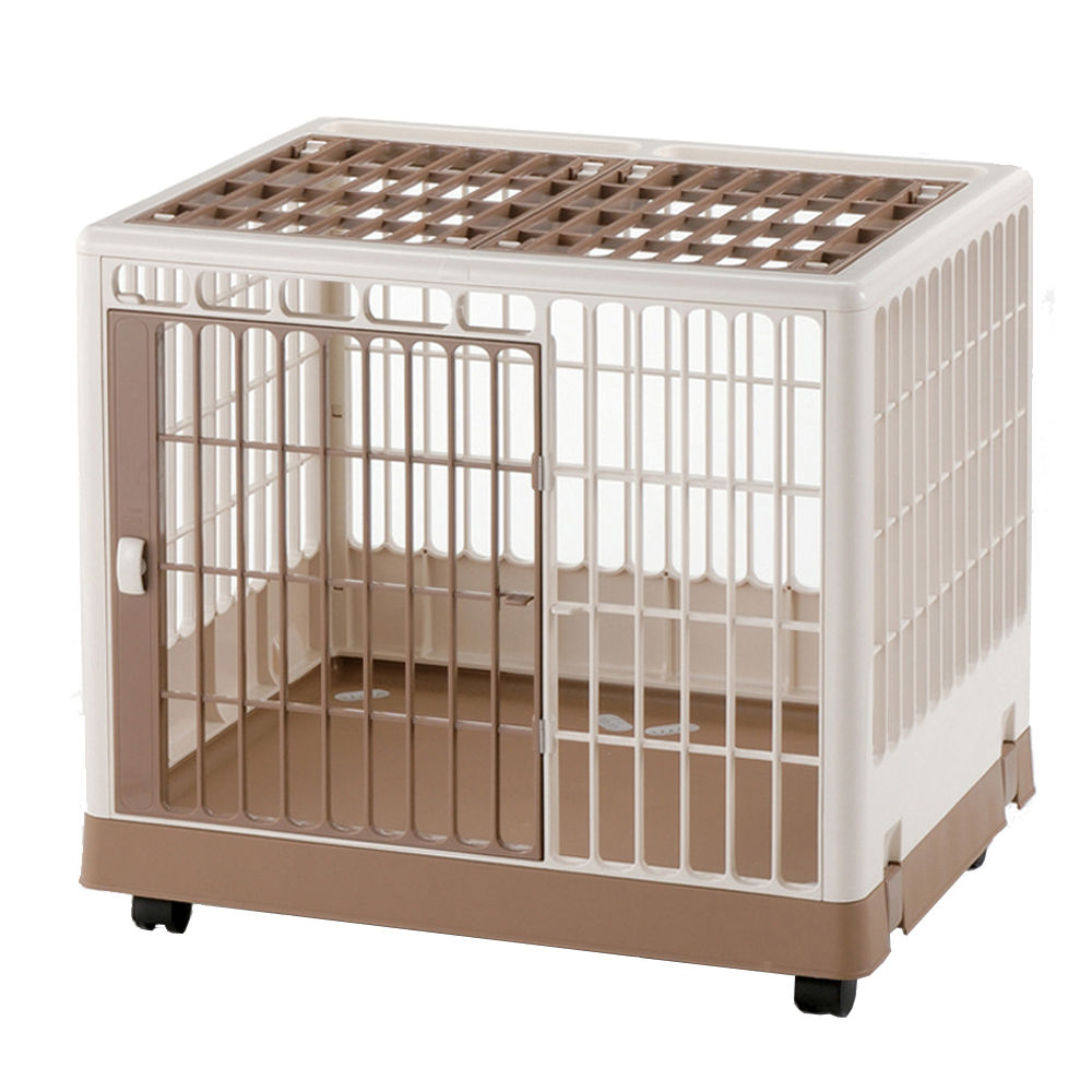 Richell Pet Training Kennel PK-650, White-Mocha, 25.4x19.7x22 Inches