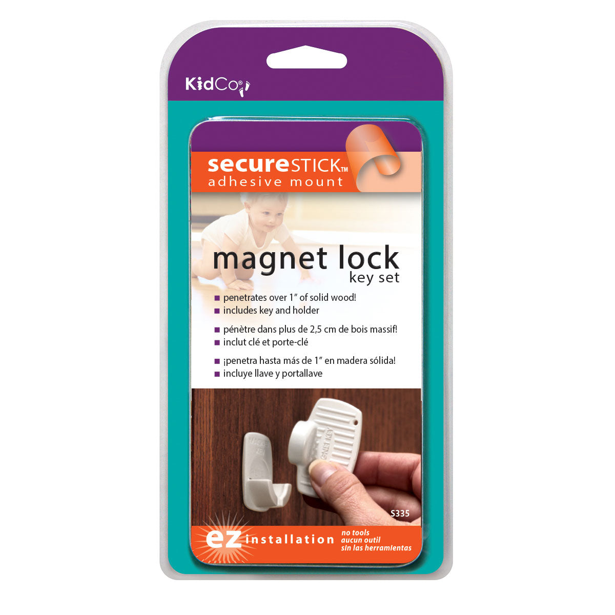 Kidco Magnet Lock and Key Adhesive Mount, White