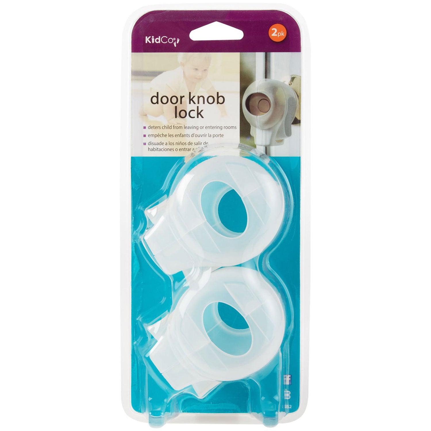 Kidco 2-pack Door Knob Lock, Clear