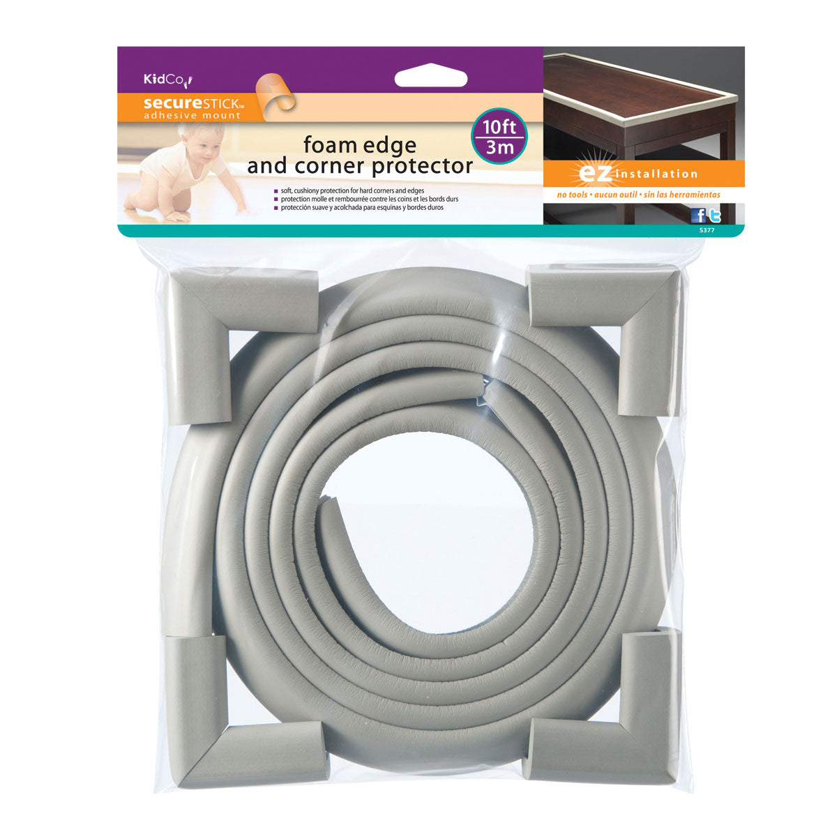 Kidco Foam Edge and Four Corner Protectors, Gray